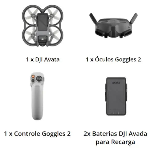 Drone Profissional DJI Avata com Câmera 4K  +   Kit Goggles 2 Completos MASTI 🛫