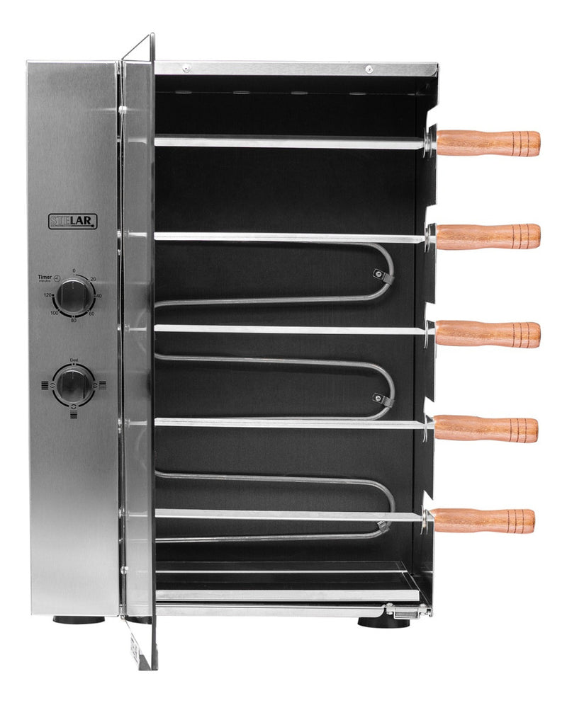 Churrasqueira Elétrica Rotativa Bivolt De 5 Espetos Inox