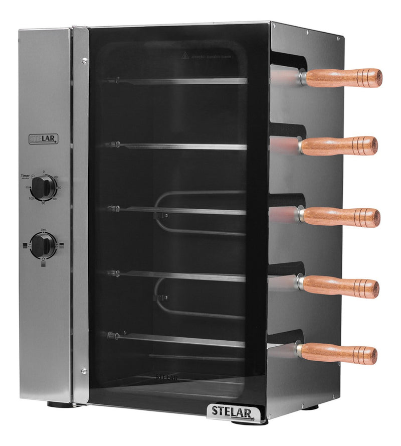 Churrasqueira Elétrica Rotativa Bivolt De 5 Espetos Inox