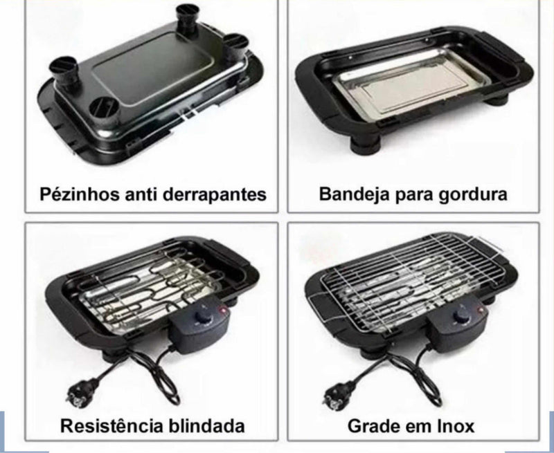 Churrasqueira Elétrica Grill S/fumaça 1.500w Portátil Bivolt